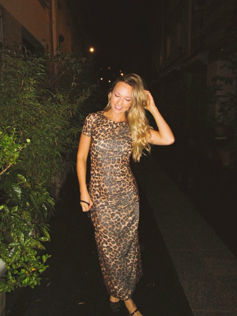 Mango Leopard Print Maxi Dress - Brown/Tan